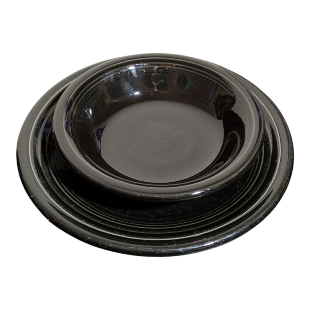 Fiesta Ware Set 1 Small Bowl/Dish And 1 Plate  Foundry Black